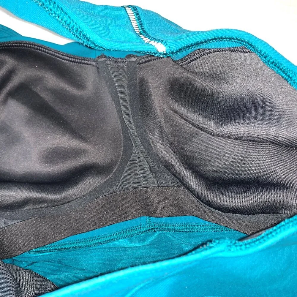 Athleta Skills & Drills Coastal Green Drawstring Built-In Bra Tank Top Women's M - Picture 8 of 9